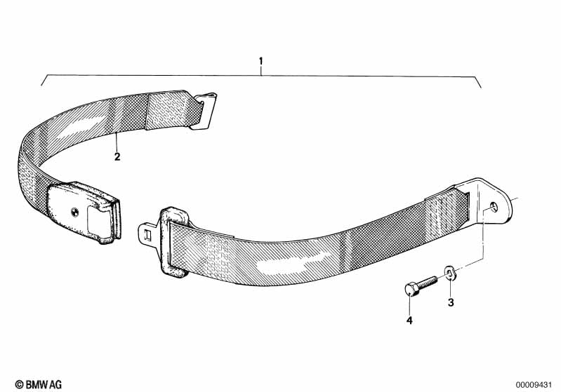 Safety belt rear center