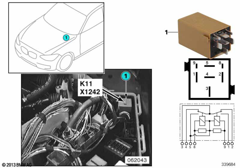Relay for windshield wiper K11