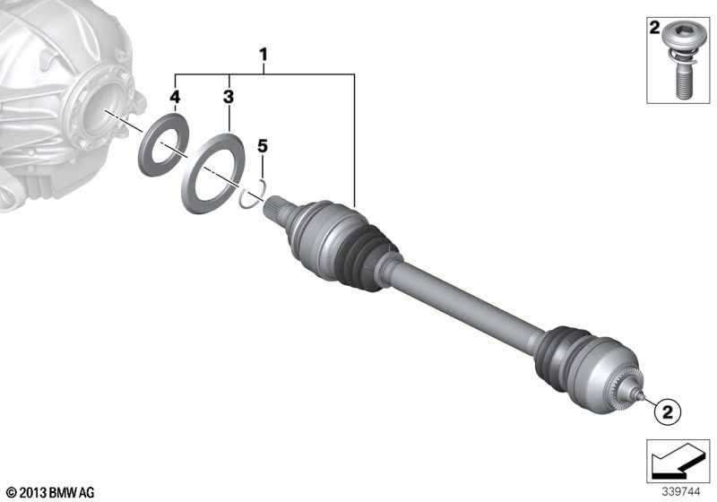 Genuine BMW 33212284115 F13 Output Shaft Left D=40mm (Inc. M5 & M6) | ML Performance UK Car Parts