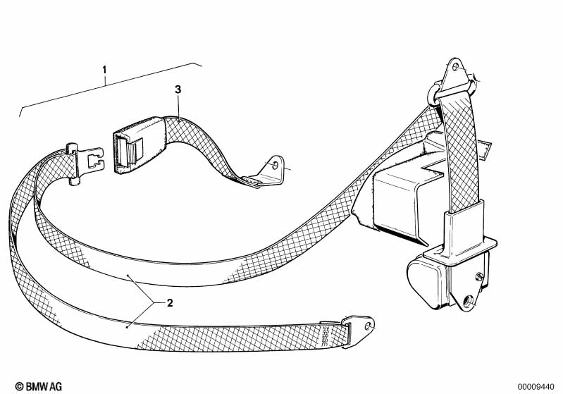 Safety belt rear, single parts