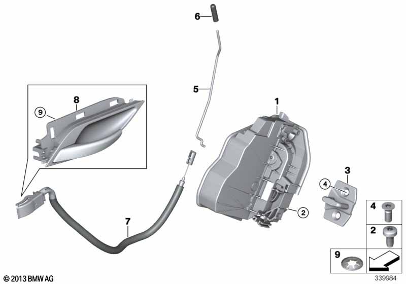 Genuine BMW 51222990434 E84 Bowden Cable, Door Opener, Inside Rear (Inc. X1 25dX, X1 20dX & X1 18i) | ML Performance EU Car Parts