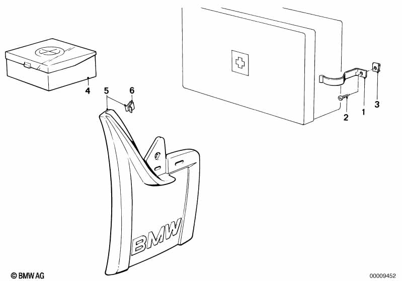 ACC.-spare bulbs box/mud flap/brack.f.