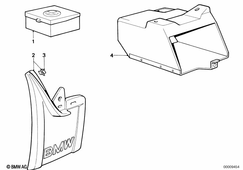 Mud flap/spare bulbs box