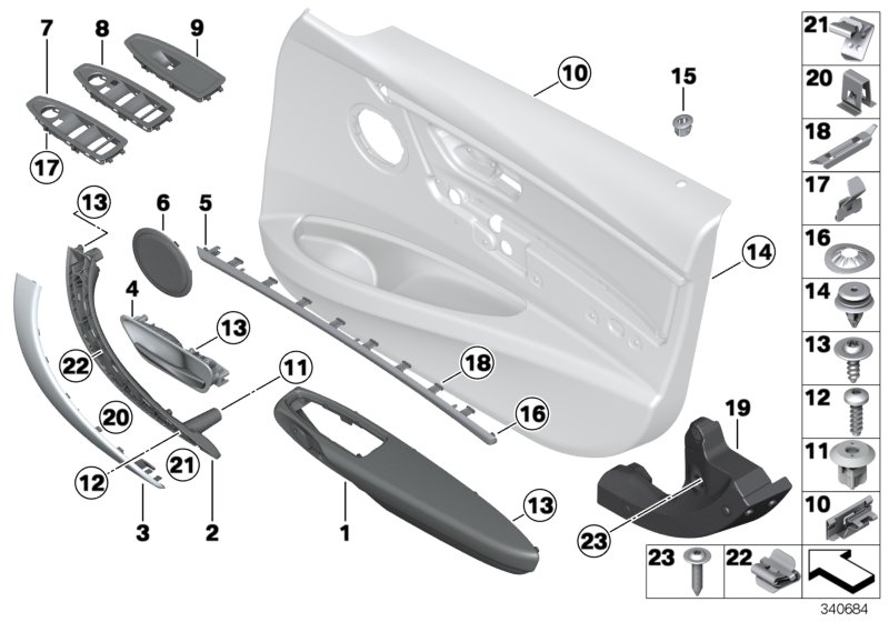 Genuine BMW 51417403898 F31 F34 F30 Cover, Switch, Power Window, Driver Side OYSTER (Inc. 335dX) | ML Performance UK Car Parts