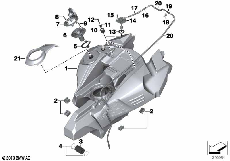 Fuel tank/mounting parts