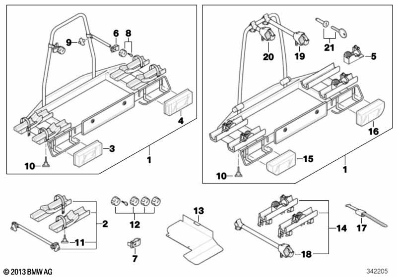 Bicycle carrier, trailer coupling