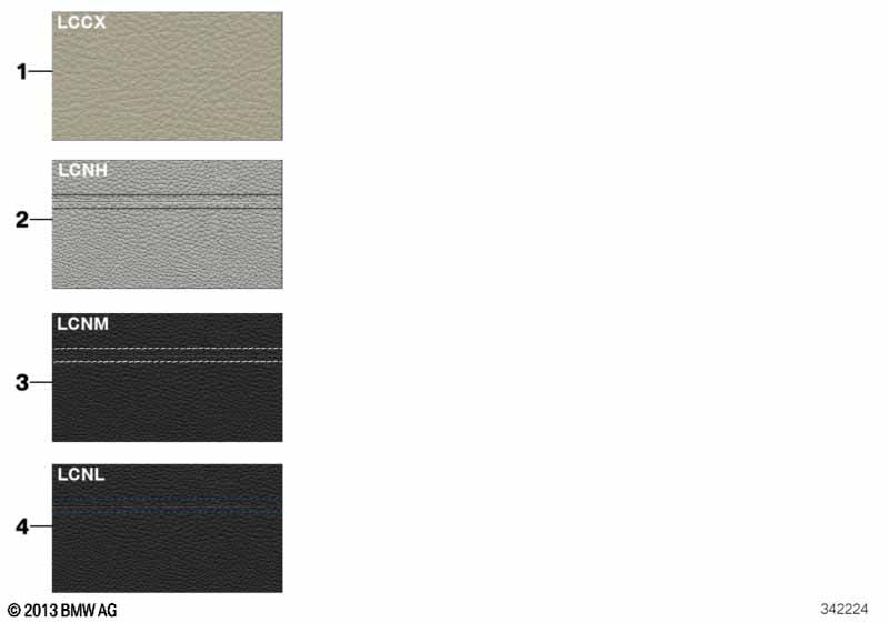 Sample chart, upholstery colors, leather