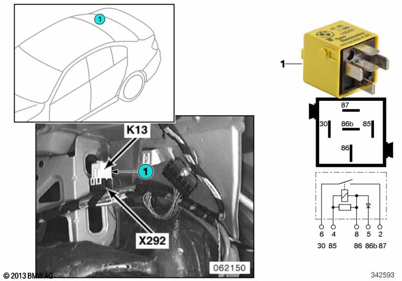 Relay for heated rear window K13