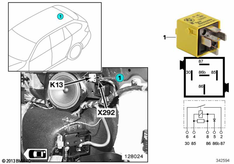 Relay for heated rear window K13