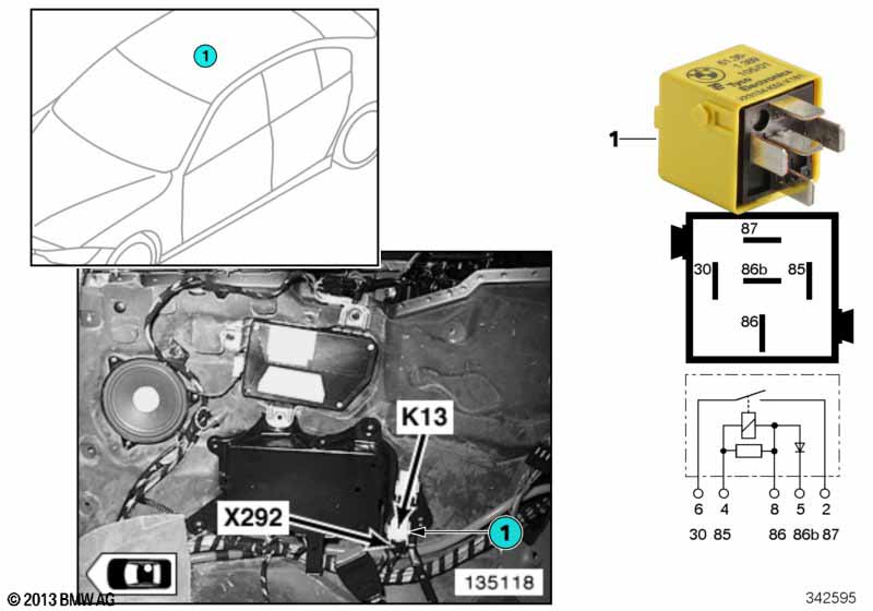 Relay for heated rear window K13