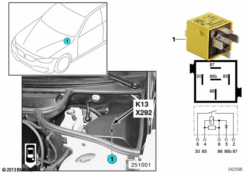 Relay for heated rear window K13