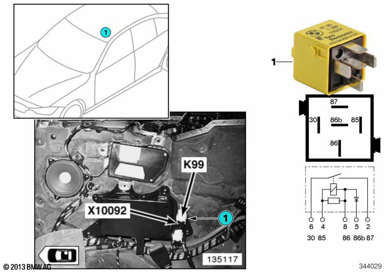 Relay, heated rear window, Hardtop, K99