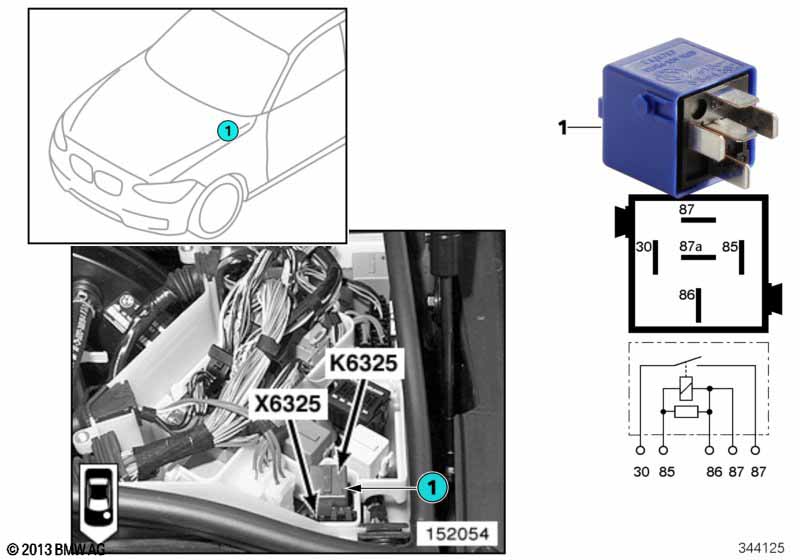 Relay for backup light K6325