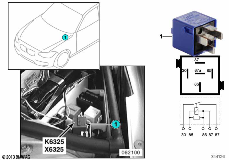 Relay for backup light K6325