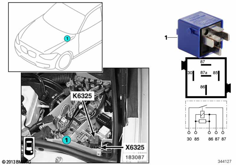 Relay for backup light K6325