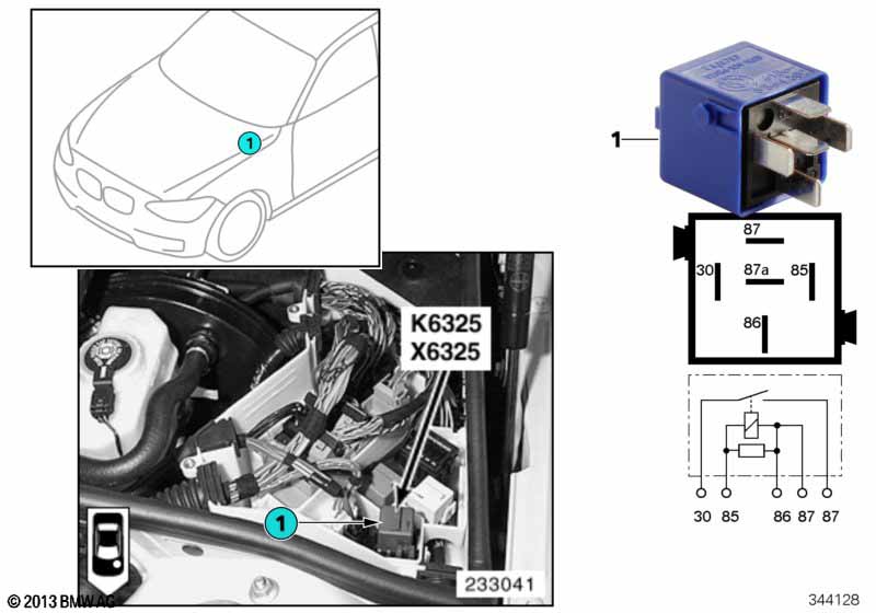 Relay for backup light K6325