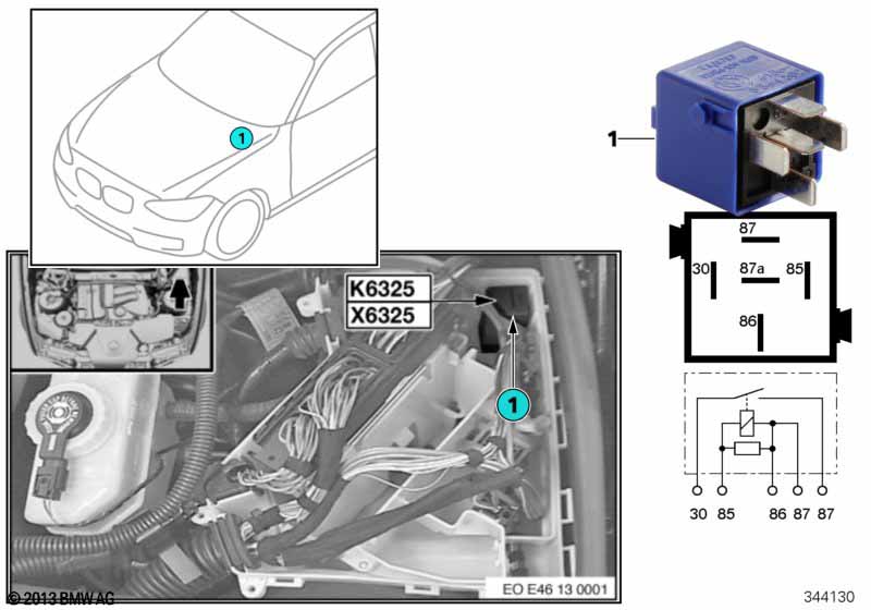 Relay for backup light K6325