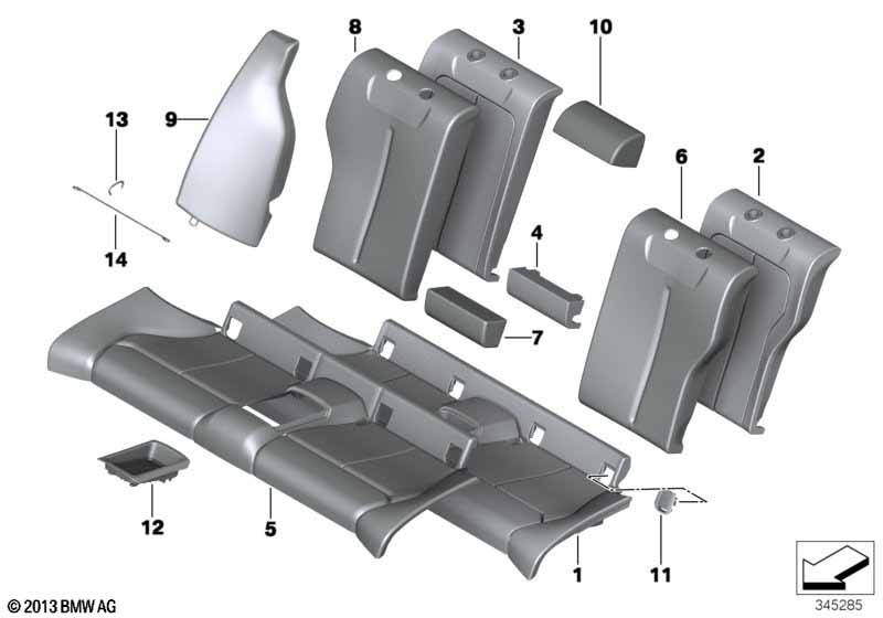 Genuine BMW 52207348885 Cover Backrest Vinyl Left SCHWARZ (Inc. 220i, M240i & 228iX) | ML Performance EU Car Parts