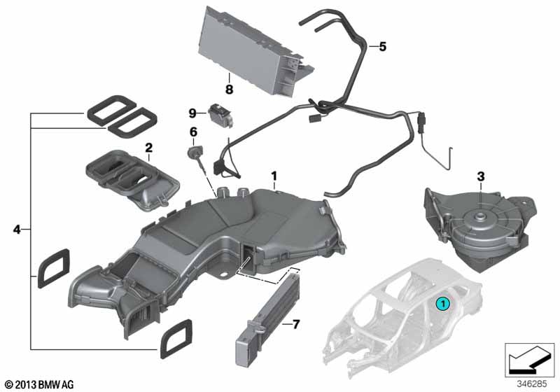 Blower motor for 3rd seat row