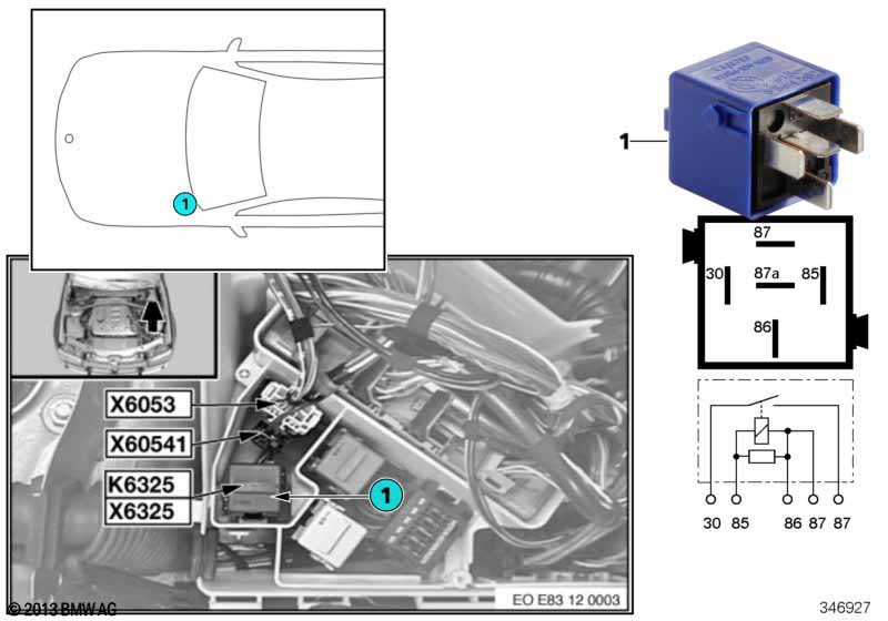 Relay for backup light K6325