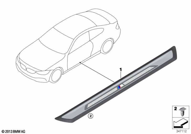 Genuine BMW 51478054525 Cover, Entrance -M- (Inc. 440i, 420d & 430d) | ML Performance EU Car Parts