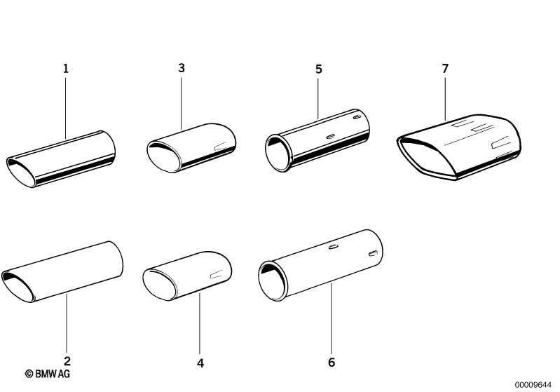 Genuine BMW 82119401152 Tailpipe Tip, Chrome 79X68 MM | ML Performance US Car Parts
