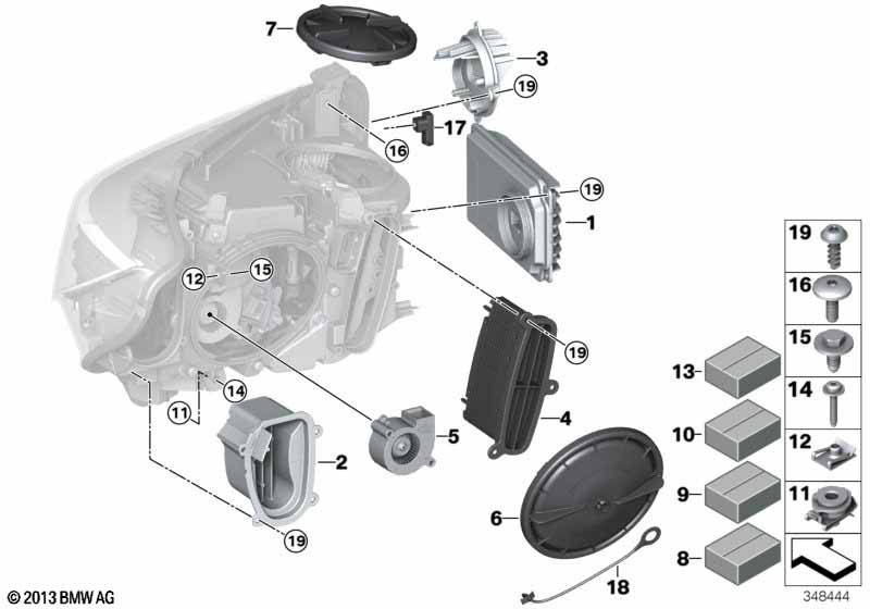 Single parts, headlight LED