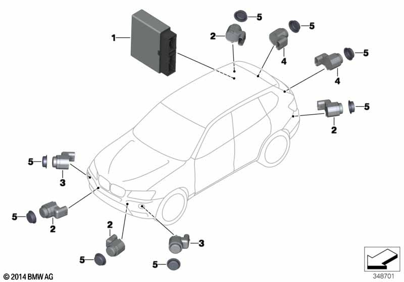 Genuine BMW 66209312611 F25 Ultrasonic Sensor, Sparkling Brown WB53 (Inc. X3) | ML Performance EU Car Parts