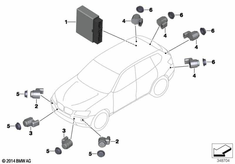 Genuine BMW 66209283769 F25 Ultrasonic Sensor, Space Gray WA52 (Inc. X3) | ML Performance UK Car Parts