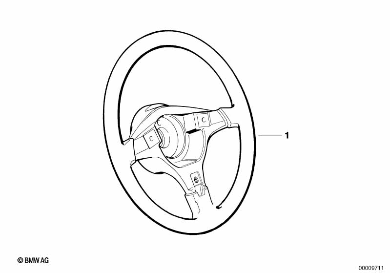 Leather-cov. sport steer. wheel rim II