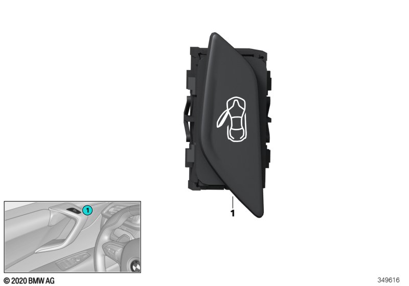 Genuine BMW 61319312672 I15 Door Opening Button, Right (Inc. i8) | ML Performance UK Car Parts