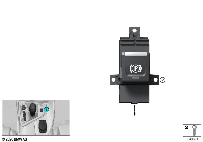 Genuine BMW 61319878669 I15 Parking Brake Switch (Inc. i8) | ML Performance UK Car Parts