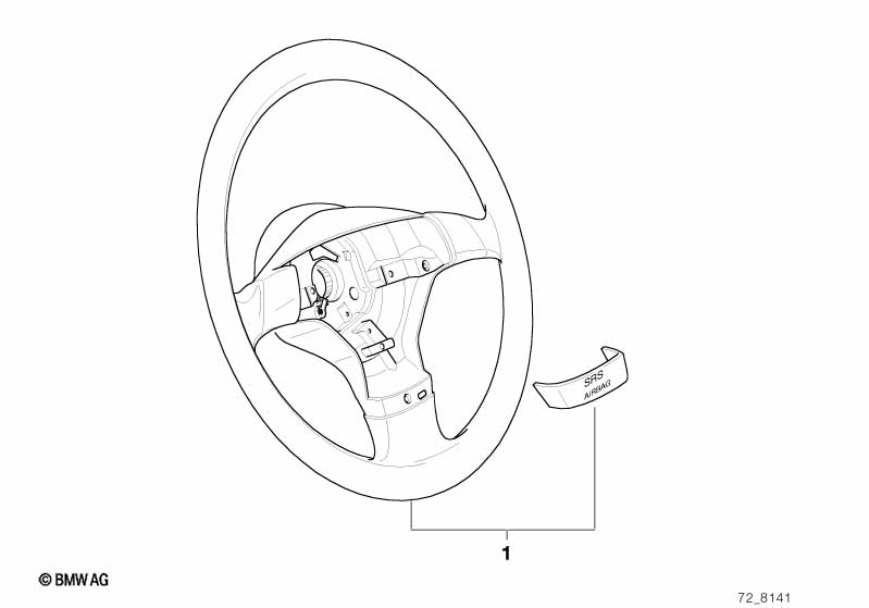 Leather-cov. sport steer. wheel rim III