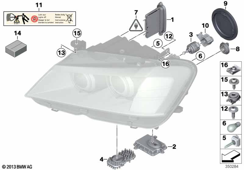 Single components f headlight Xenon/ALC