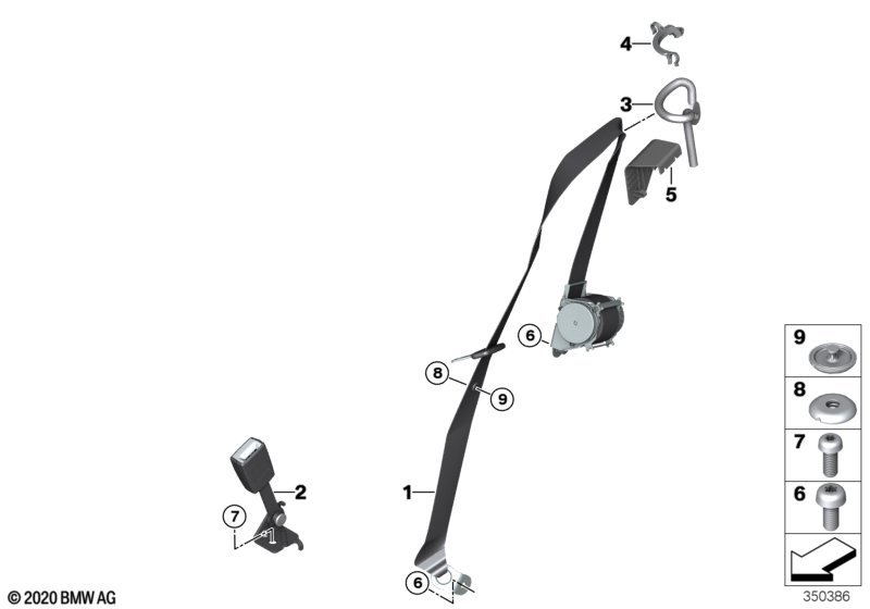 Genuine BMW 72117304156 Belt Guide, Right (Inc. i3 94Ah Rex) | ML Performance UK Car Parts