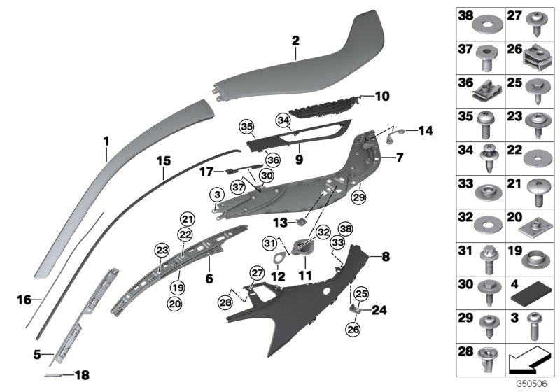 Genuine BMW 51447359022 I15 Clip, Right (Inc. i8) | ML Performance UK Car Parts