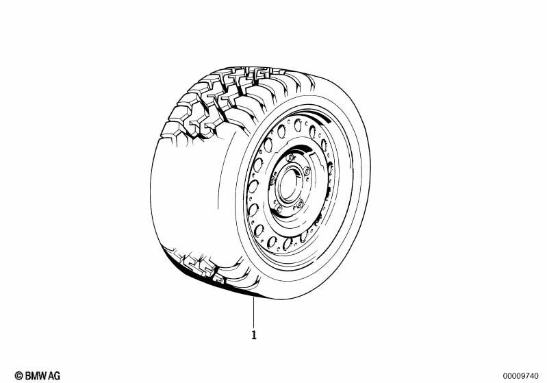 Wheel and tyre set, winter