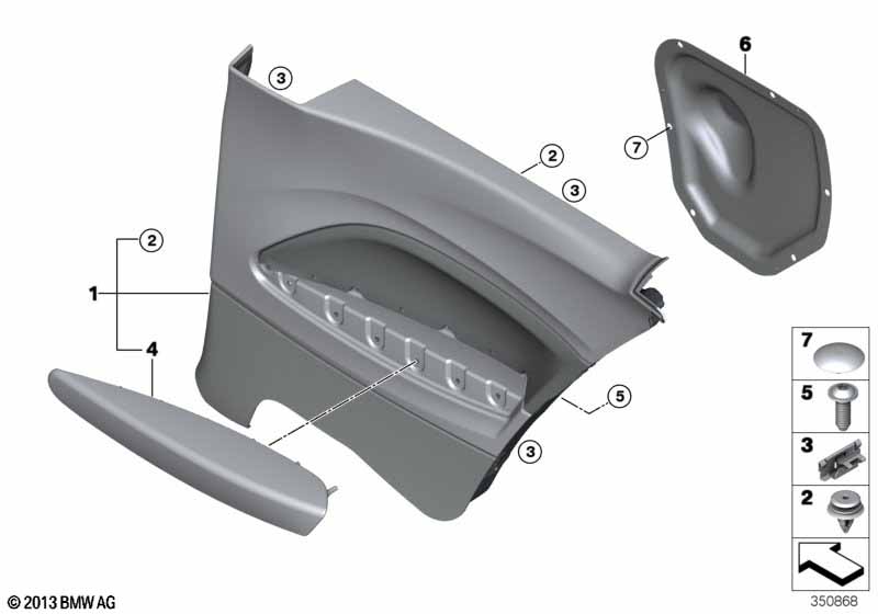 Genuine BMW 51437311486 Lateral Trim Panel Leather Rear Right SCHWARZ/ROT (Inc. 225d, 218d & 220dX) | ML Performance UK Car Parts