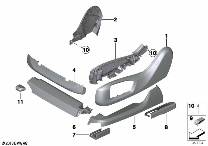 Genuine BMW 52107318993 F16 G31 G12 Finisher, Upper Rail, Front, Left SCHWARZ (Inc. 520d ed, Alpina B7X & 740Le) | ML Performance UK Car Parts