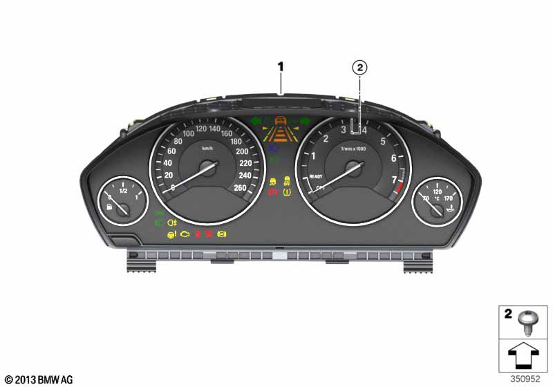 Genuine BMW 62106991701 F30 F32 F36 Instrument Cluster KMH (Inc. 435i, 420i & 328i) | ML Performance UK Car Parts