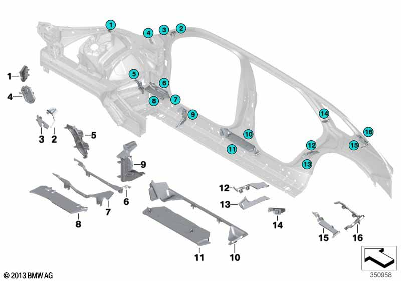 Cavity shielding, side frame