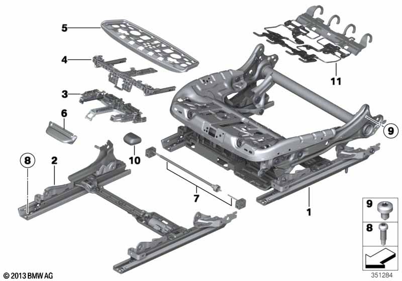 Seat, front, seat frame