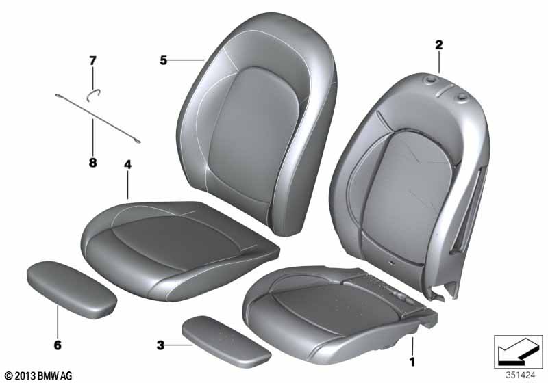 FR.seat, cushion & seat CVR, piping seat