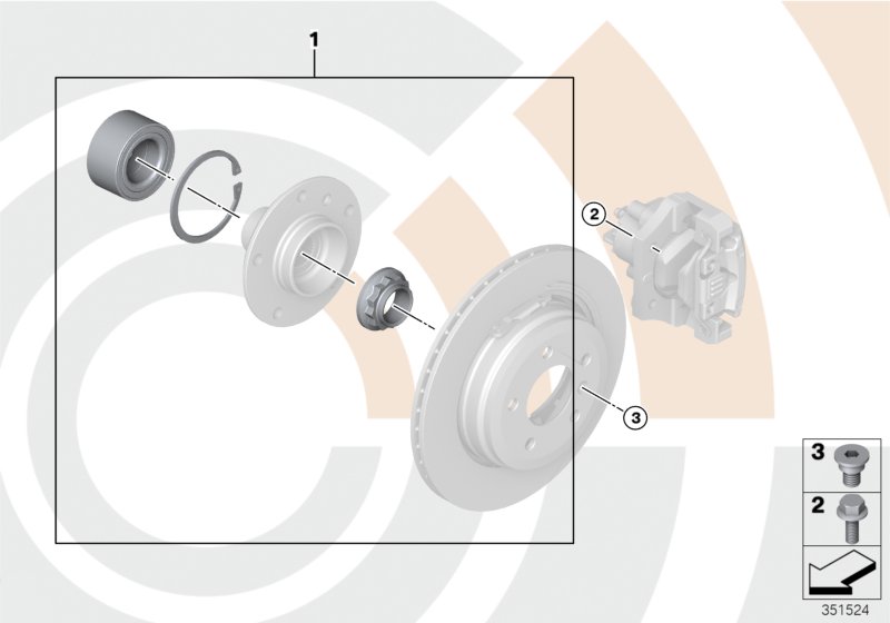 Repair kit for wheel bearing, rear