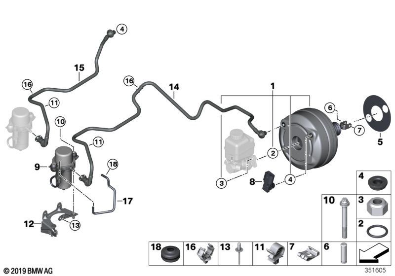 Genuine BMW 34336859075 I15 Vacuum Pipe With Non-Return Valve (Inc. i8) | ML Performance UK Car Parts