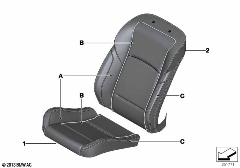Individual sports seat cover, front