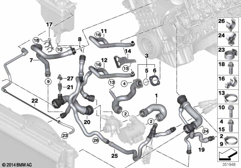 Cooling system coolant hoses