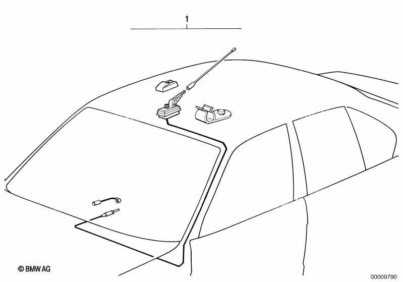Genuine BMW 65224191630 E30 Installing Set Roof Antenna (Inc. 320i, 324td & 316i) | ML Performance EU Car Parts