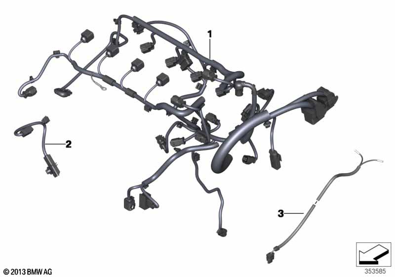 Cable harness injection valve/ignition