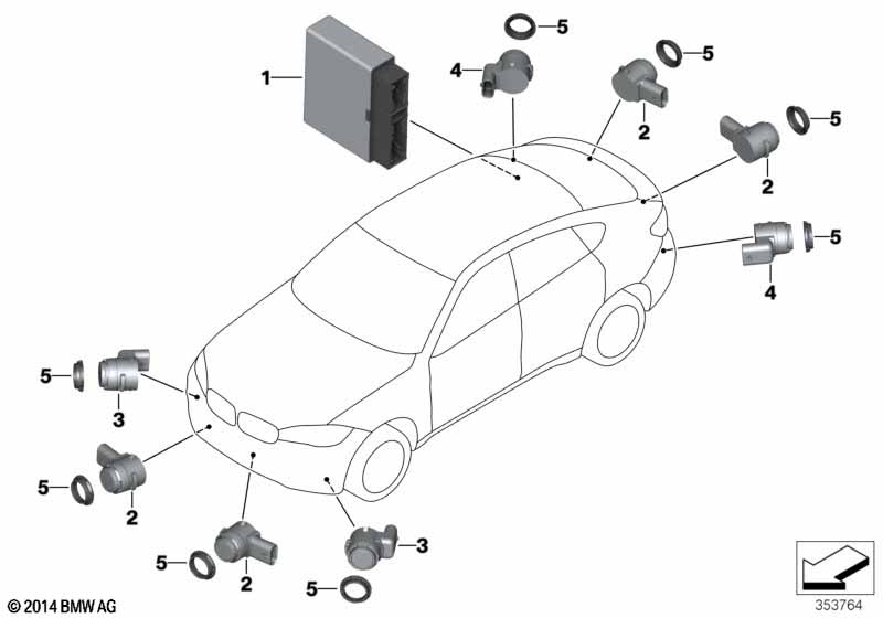 Genuine BMW 66208062272 Ultrasonic Sensor, Silverstone WA29 (Inc. X6 M) | ML Performance UK Car Parts